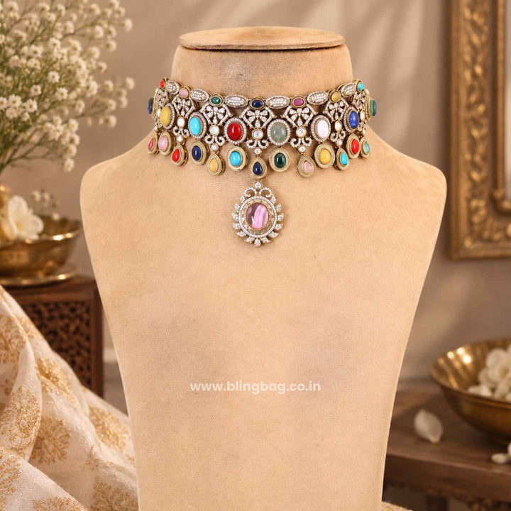 Multicolor Sara Victorian Jewellery Set - New Arrival