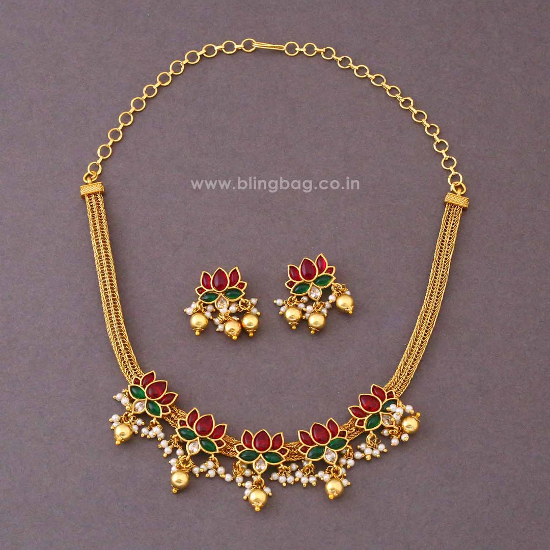 Multicolor Sarisha Antique Jewellery Set- New Arrival