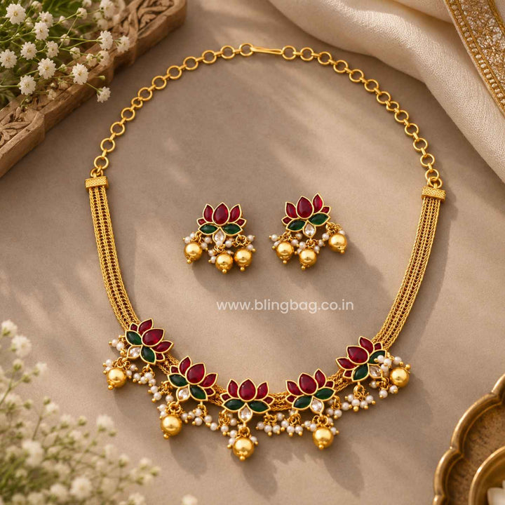 Multicolor Sarisha Antique Jewellery Set- New Arrival