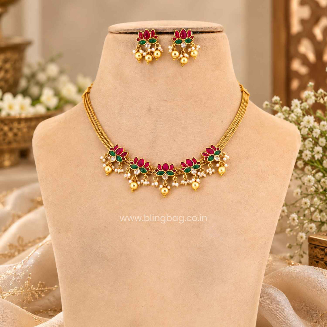 Multicolor Sarisha Antique Jewellery Set- New Arrival