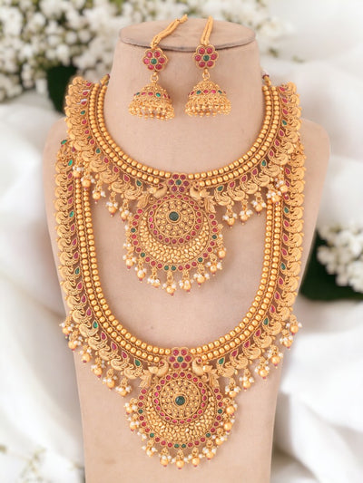 Indian 22K Gold Plated Wedding Necklace Earrings Jewelry Variations Set  ABDbb | eBay