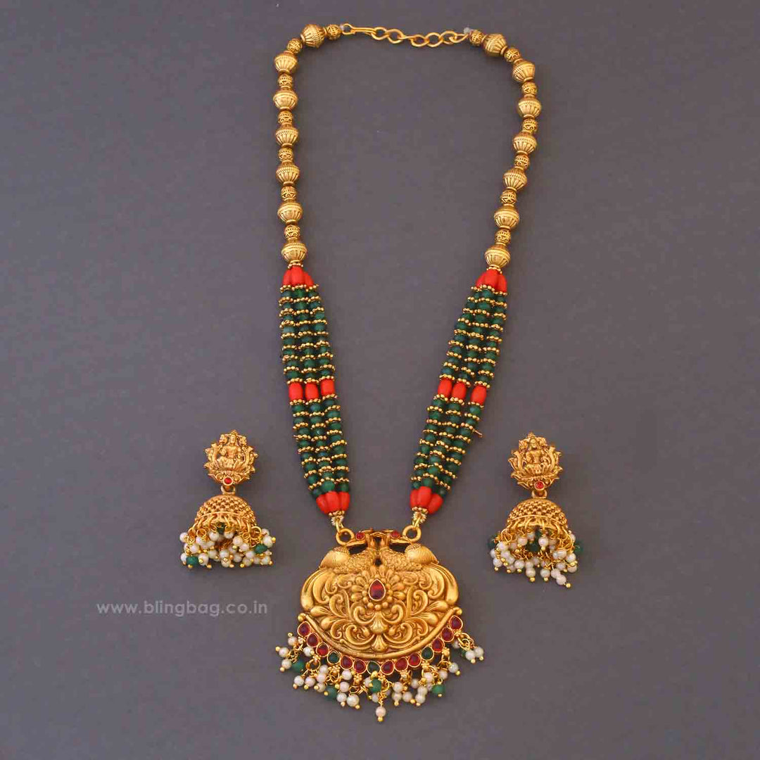 Multicolor Satiya Temple Jewellery Set - New Arrival