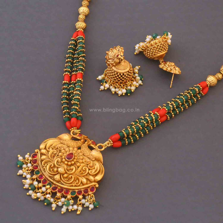 Multicolor Satiya Temple Jewellery Set - New Arrival