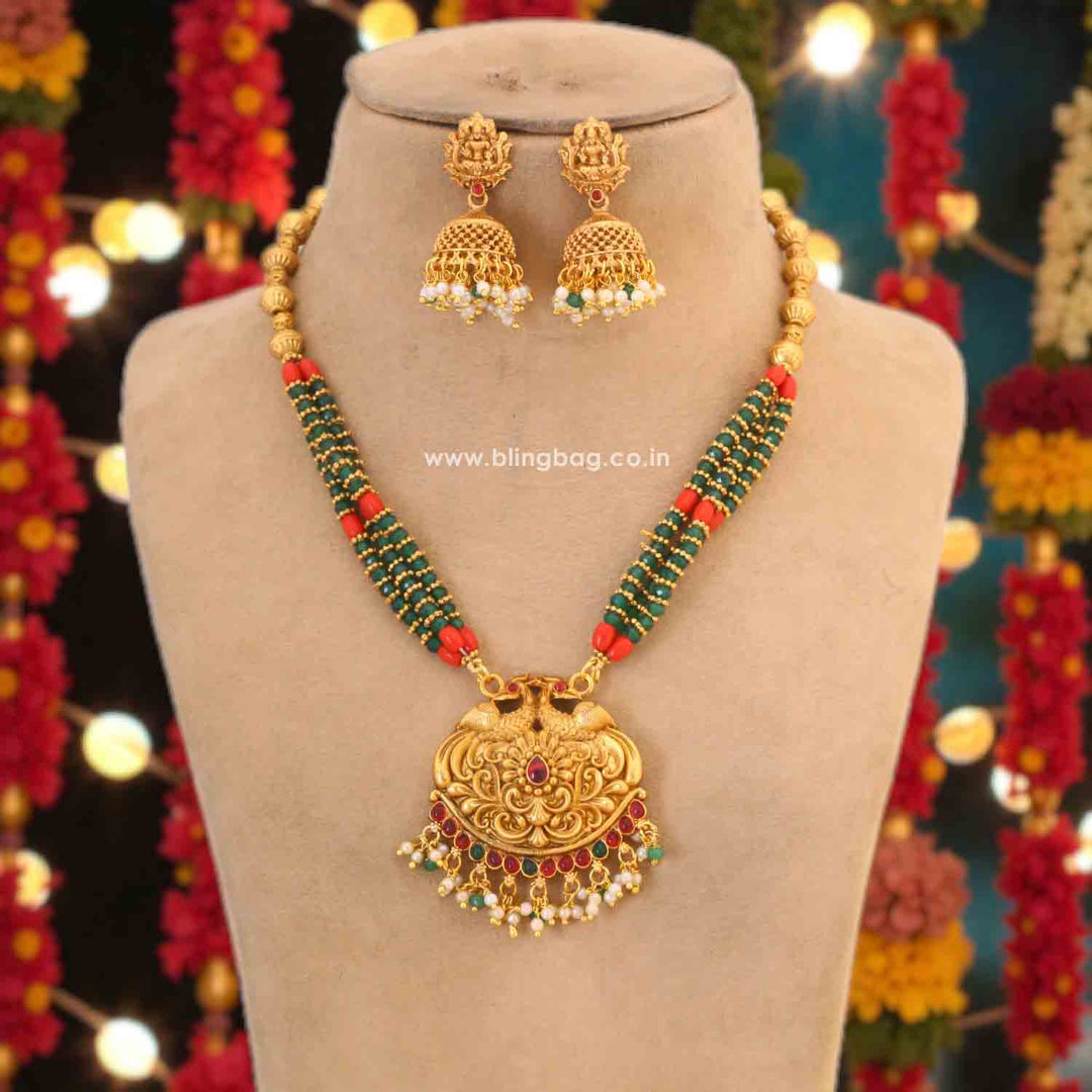 Multicolor Satiya Temple Jewellery Set - New Arrival
