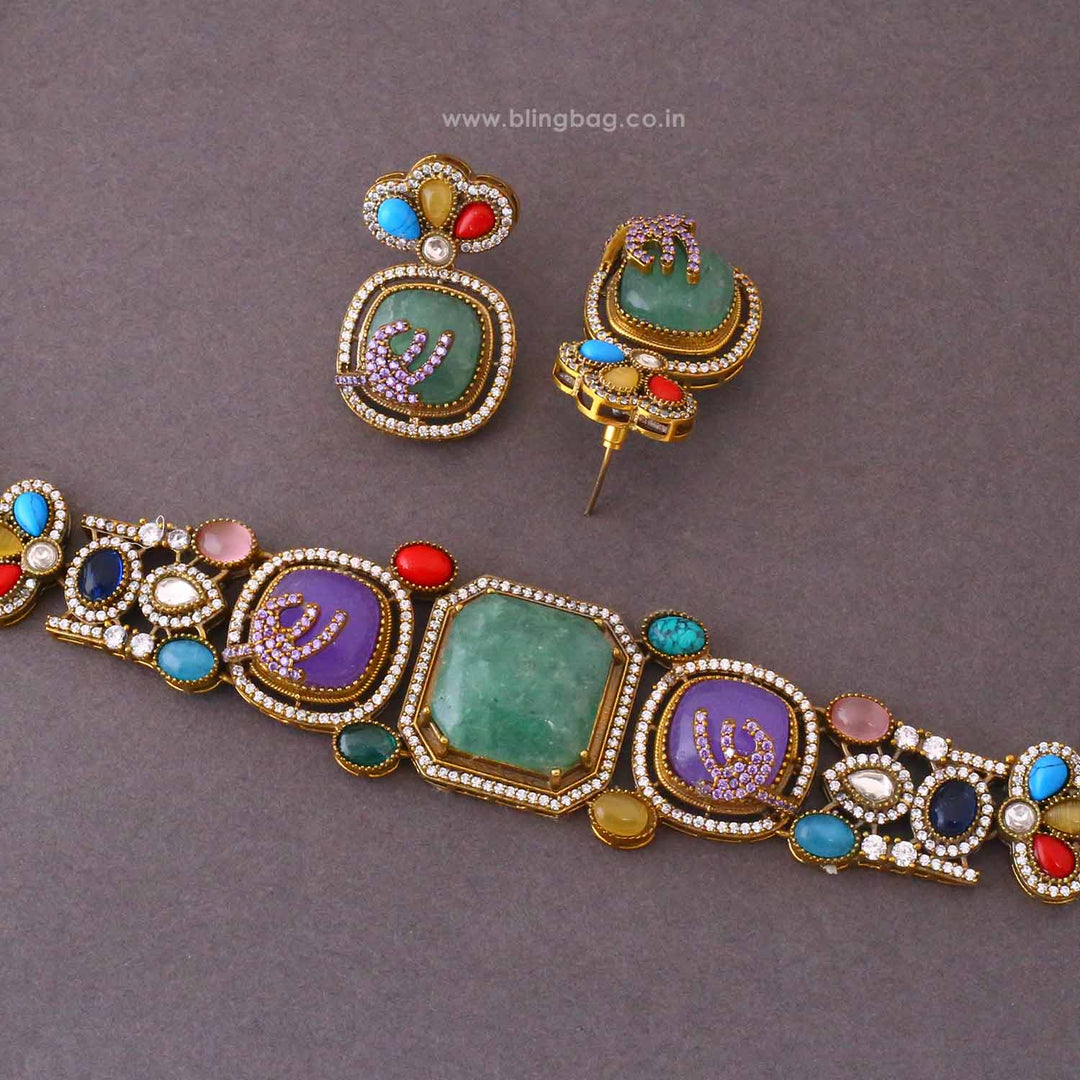 Multicolor Scarlette Victorian Jewellery Set - New Arrival