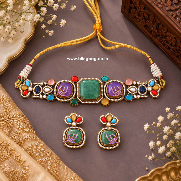 Multicolor Scarlette Victorian Jewellery Set - New Arrival