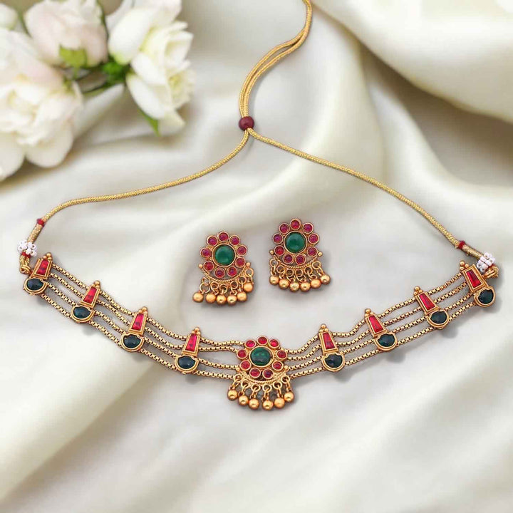 Multicolor Seerat Antique Jewellery Set - New Arrival