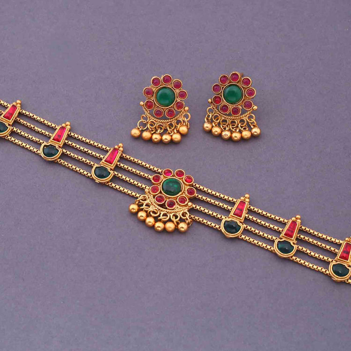 Multicolor Seerat Antique Jewellery Set - New Arrival