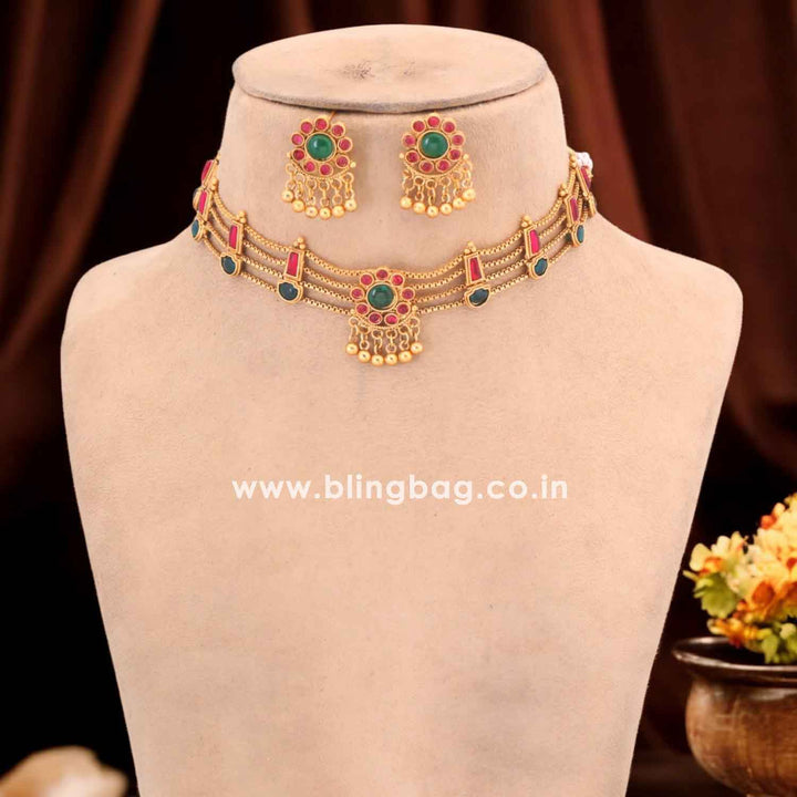 Multicolor Seerat Antique Jewellery Set - New Arrival