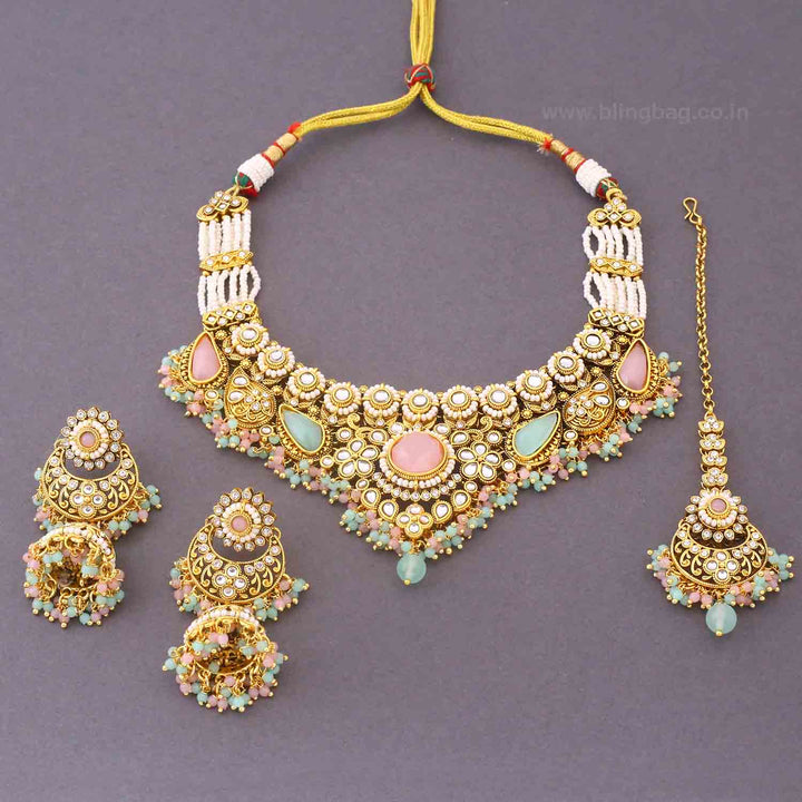 Multicolor Selvi Kundan Jewellery Set