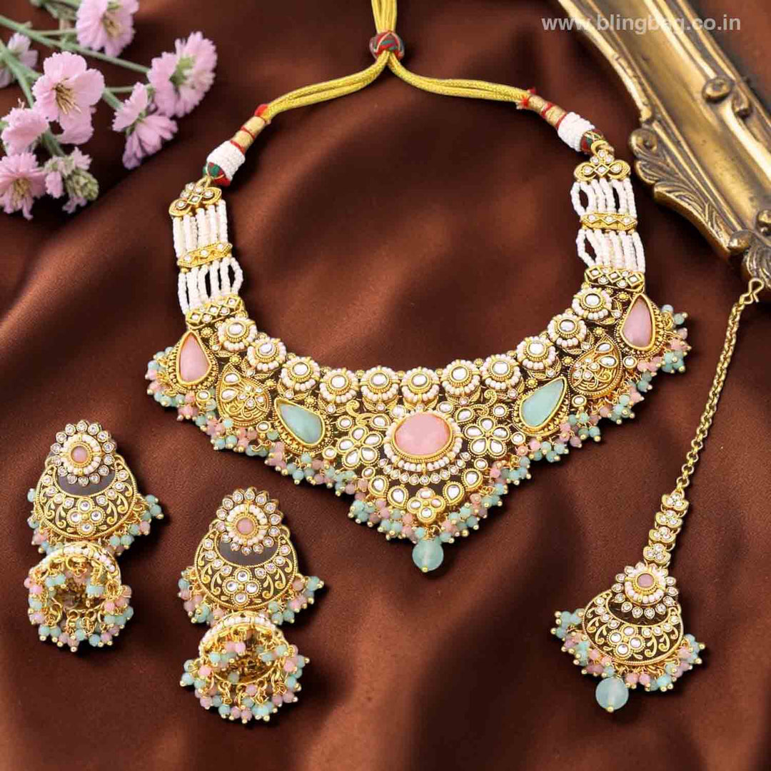 Multicolor Selvi Kundan Jewellery Set