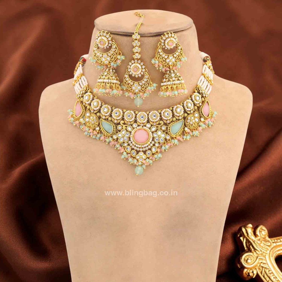 Multicolor Selvi Kundan Jewellery Set