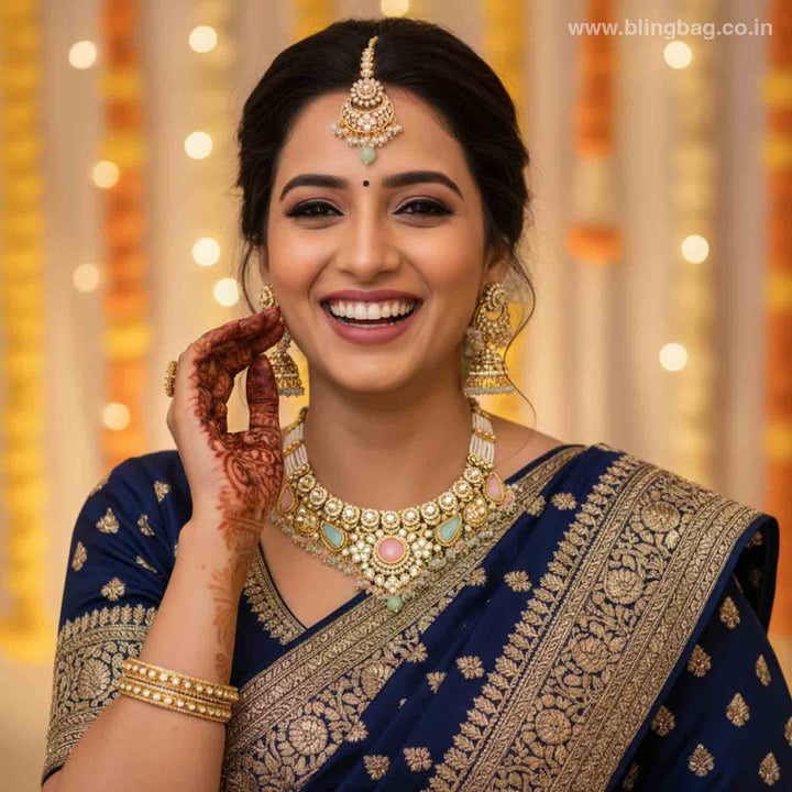 Multicolor Selvi Kundan Jewellery Set