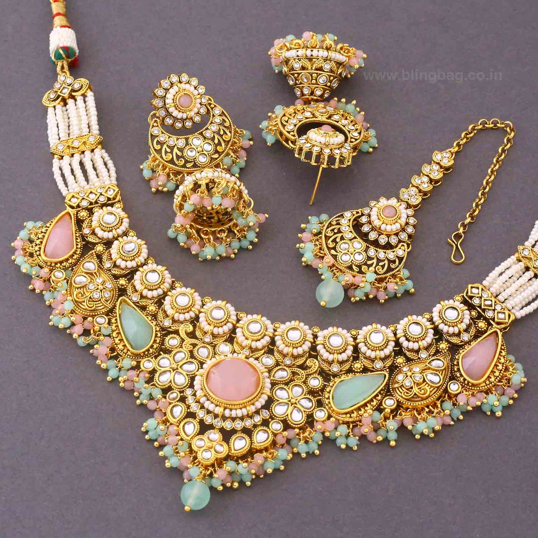 Multicolor Selvi Kundan Jewellery Set
