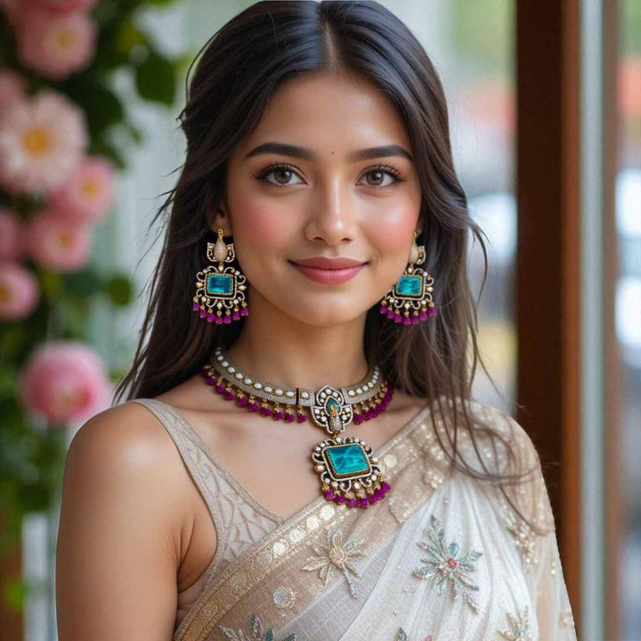 Multicolor Seraphine Hasli Victorian Jewellery Set - New Arrival