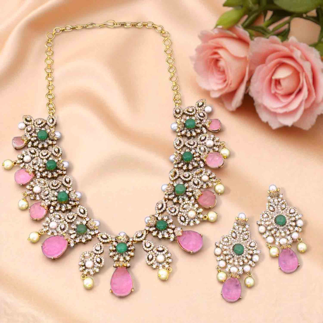 Multicolor Serenya Antique Jewellery Set - New Arrival