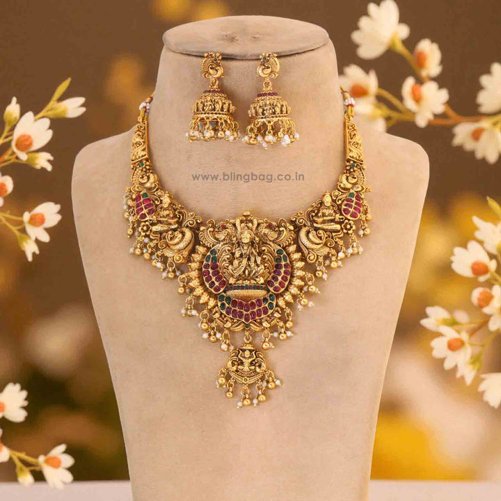 Multicolor Shailajataa Temple Jewellery Set - New Arrival
