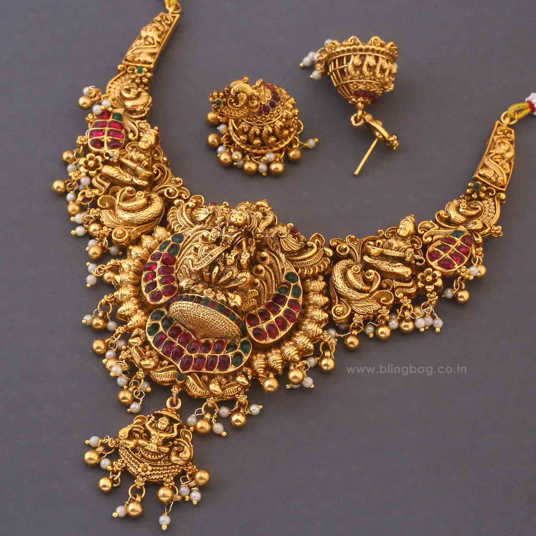 Multicolor Shailajataa Temple Jewellery Set - New Arrival