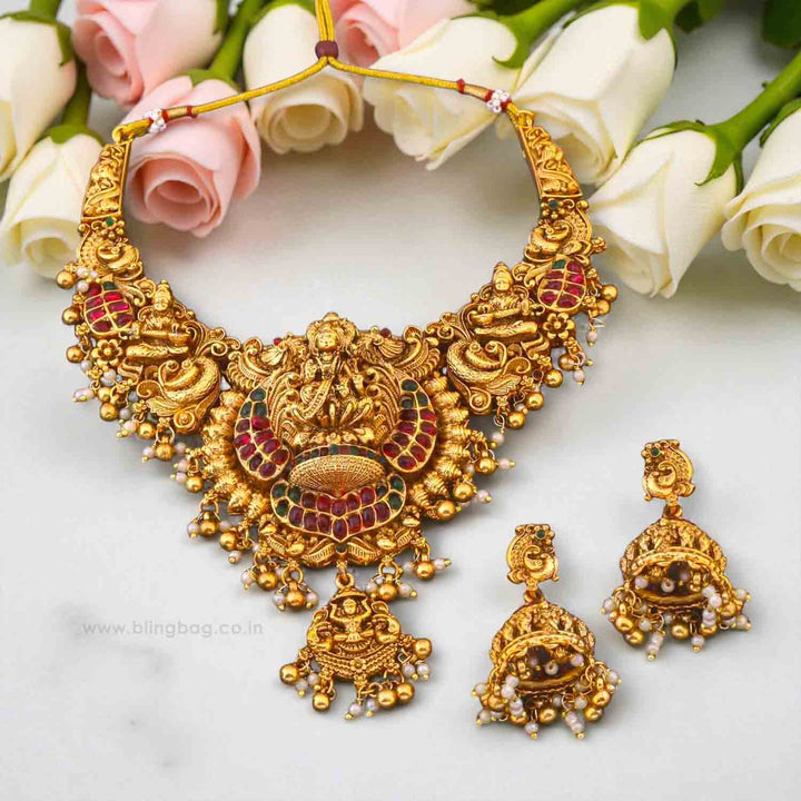 Multicolor Shailajataa Temple Jewellery Set - New Arrival