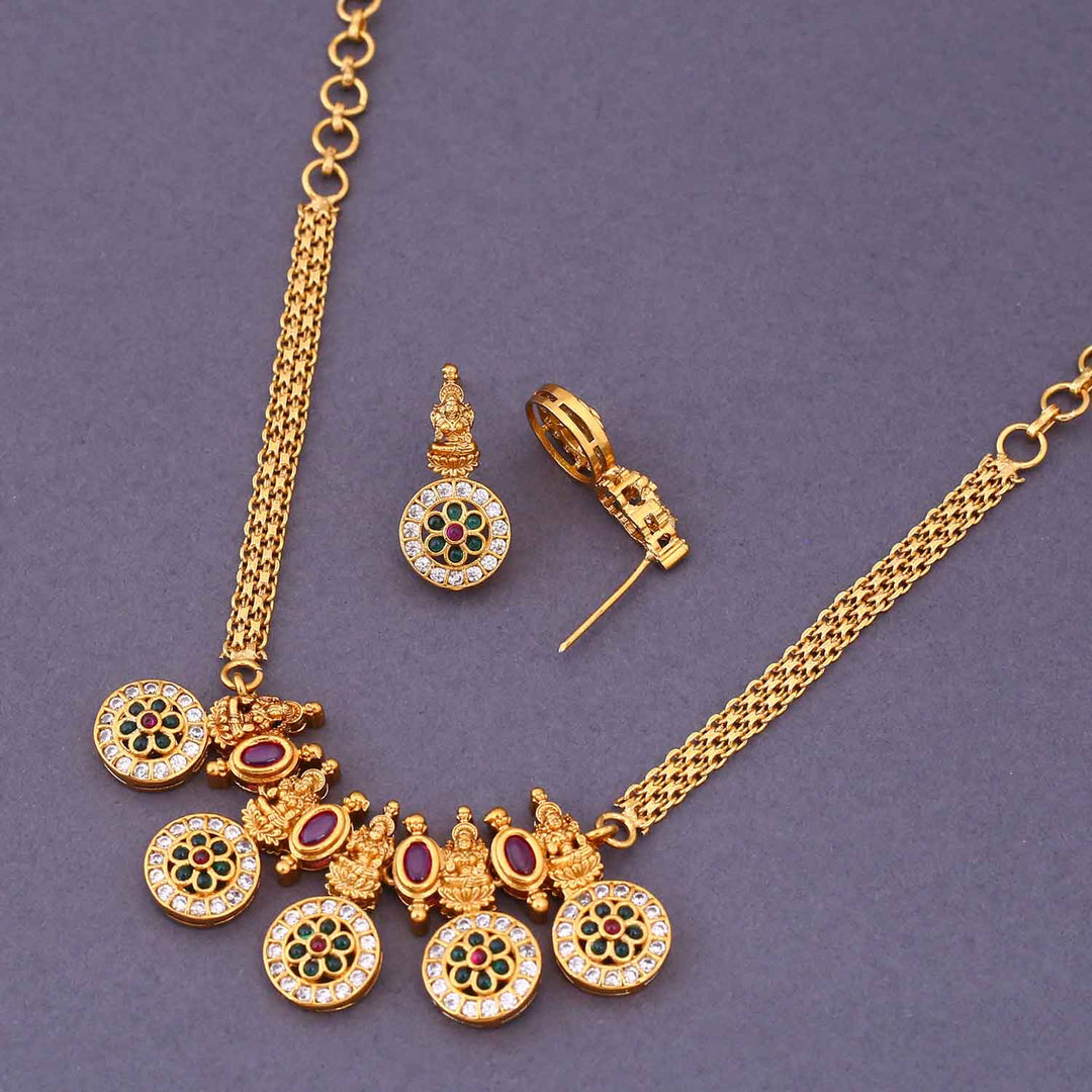 Multicolor Shaktima Temple Jewellery Set- New Arrival