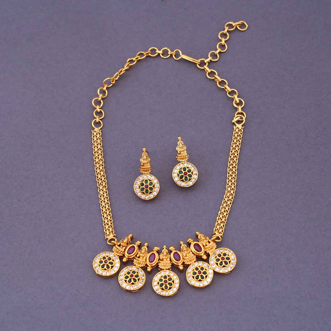 Multicolor Shaktima Temple Jewellery Set- New Arrival