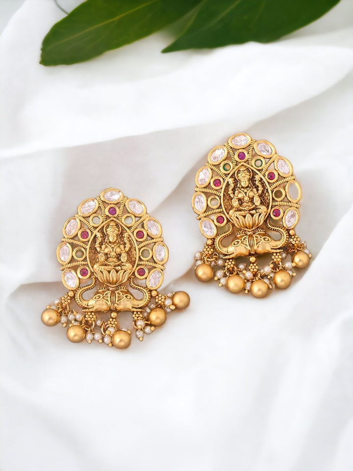 Multicolor Shakumbhari  Temple Danglers - EOSS