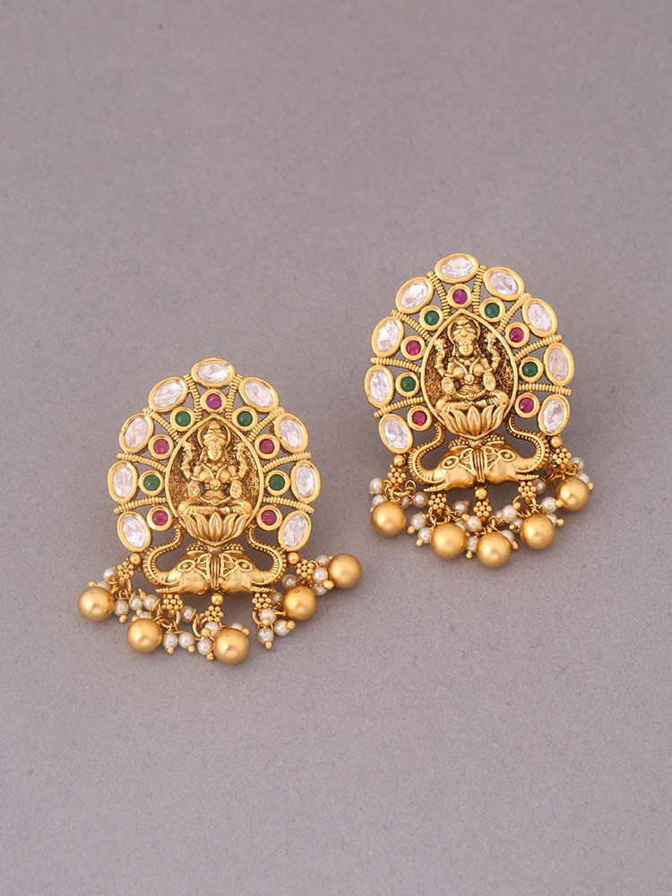 Multicolor Shakumbhari  Temple Danglers - EOSS