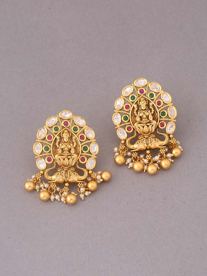 Multicolor Shakumbhari  Temple Danglers - EOSS