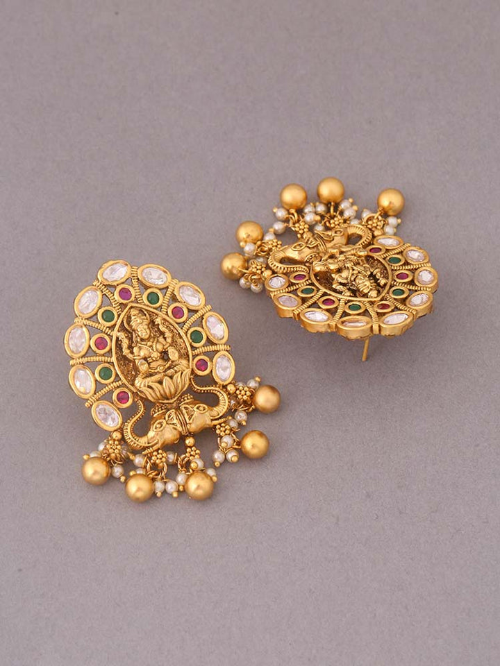 Multicolor Shakumbhari  Temple Danglers - EOSS