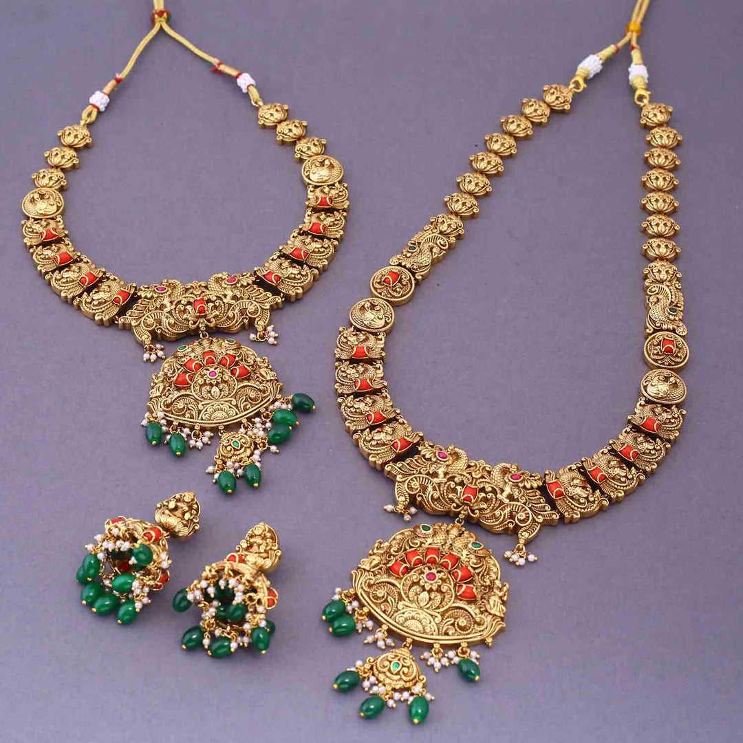 Multicolor Shaviyan Bridal Temple Jewellery Set- New Arrival