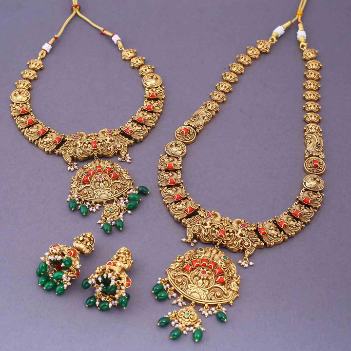 Multicolor Shaviyan Bridal Temple Jewellery Set- New Arrival