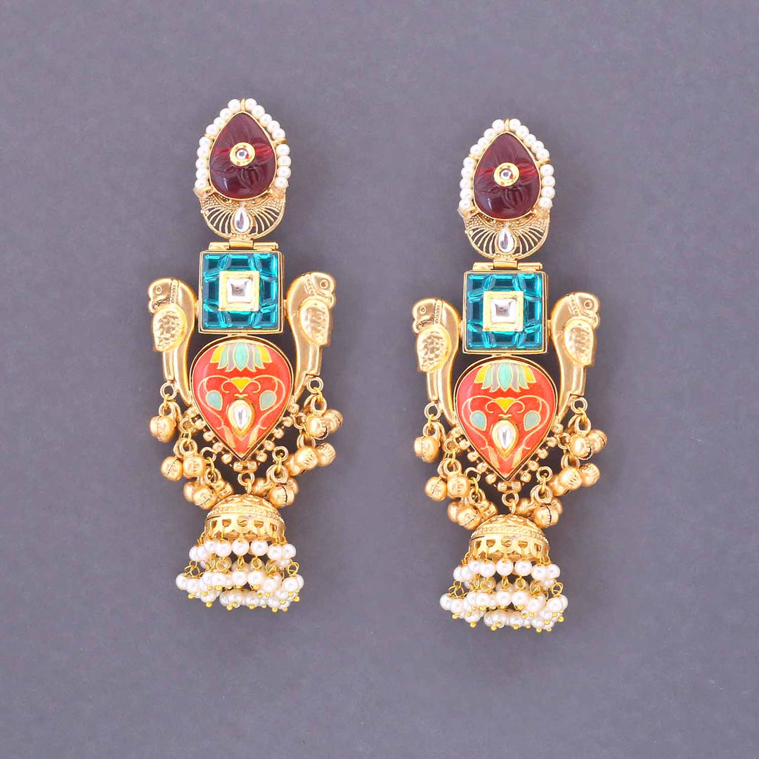 Multicolor Sheshna Jhumkis