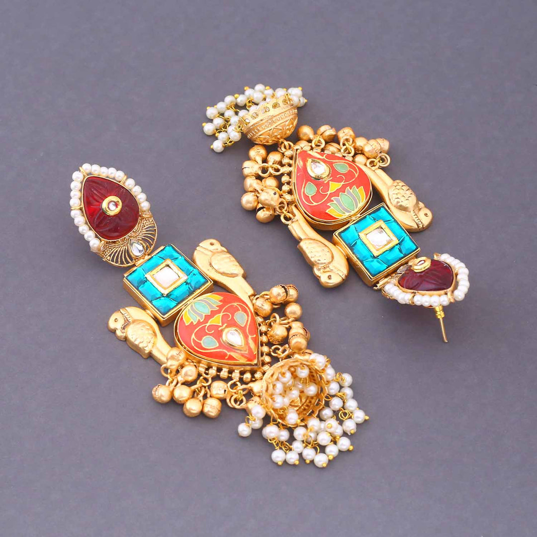 Multicolor Sheshna Jhumkis