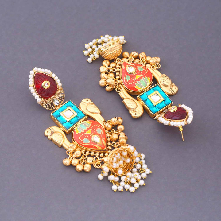 Multicolor Sheshna Jhumkis