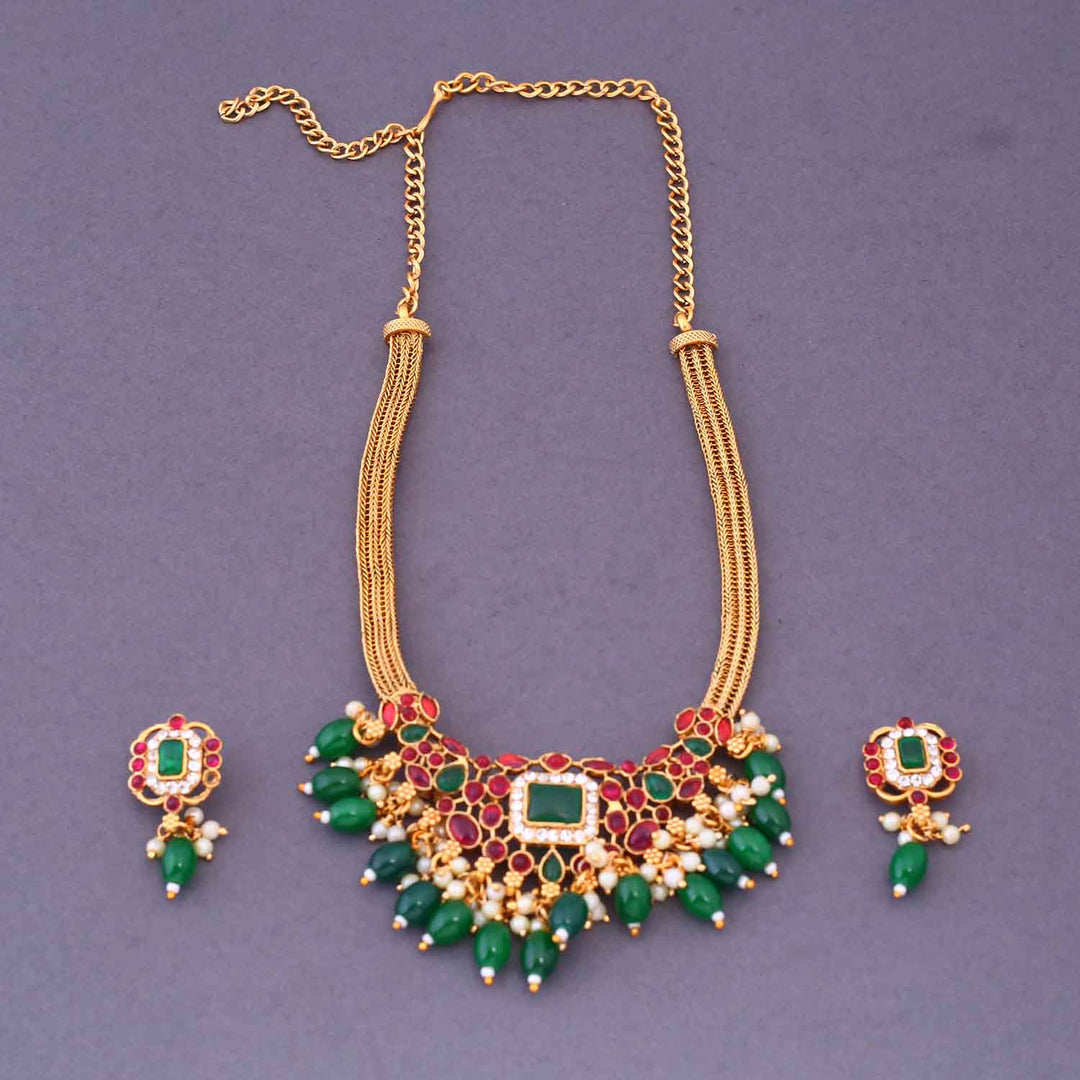 Multicolor Shinaa Antique Jewellery Set - New Arrival