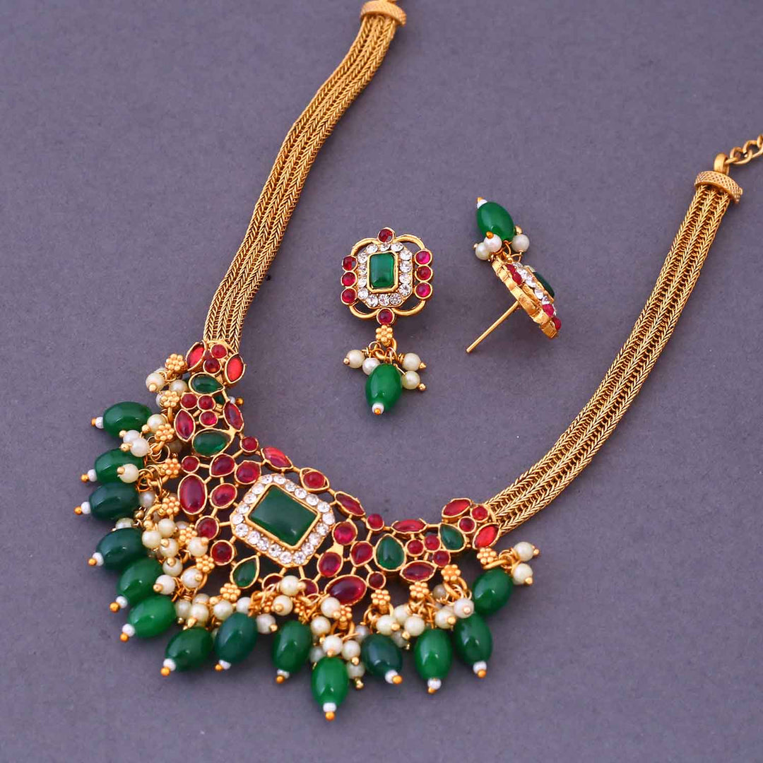 Multicolor Shinaa Antique Jewellery Set - New Arrival