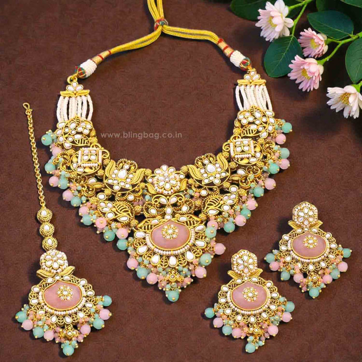 Multicolor Shireen Kundan Jewellery Set - New Arrival