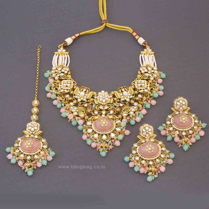 Multicolor Shireen Kundan Jewellery Set - New Arrival