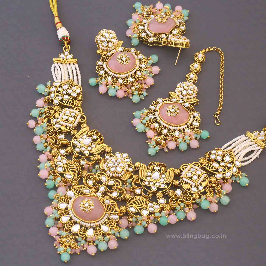 Multicolor Shireen Kundan Jewellery Set - New Arrival