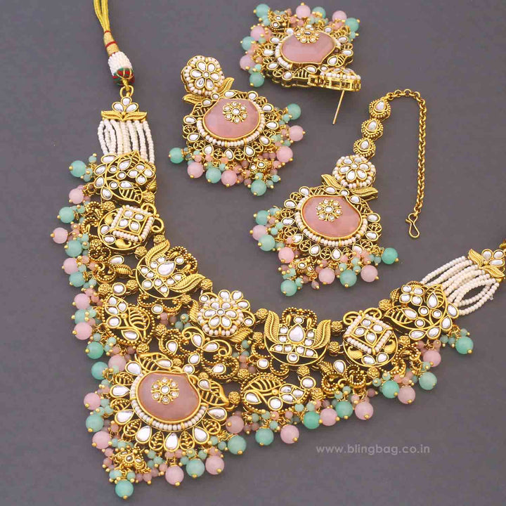 Multicolor Shireen Kundan Jewellery Set - New Arrival