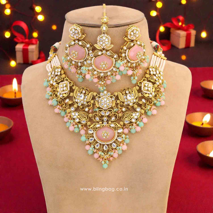 Multicolor Shireen Kundan Jewellery Set - New Arrival