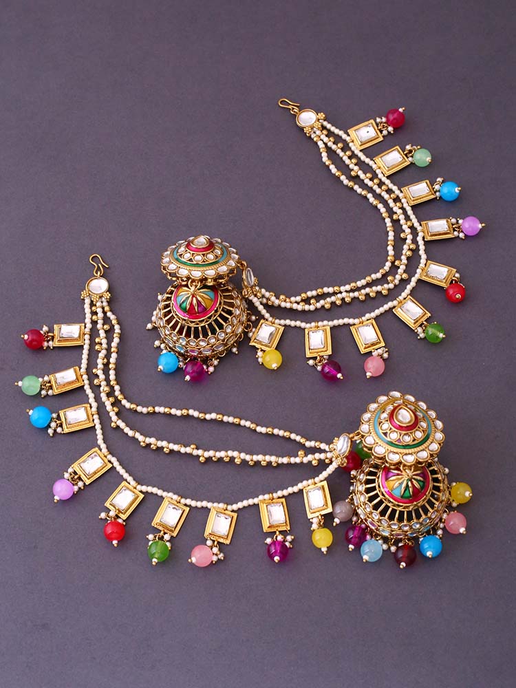 Multicolor Shivakshi Sahara Jhumkis