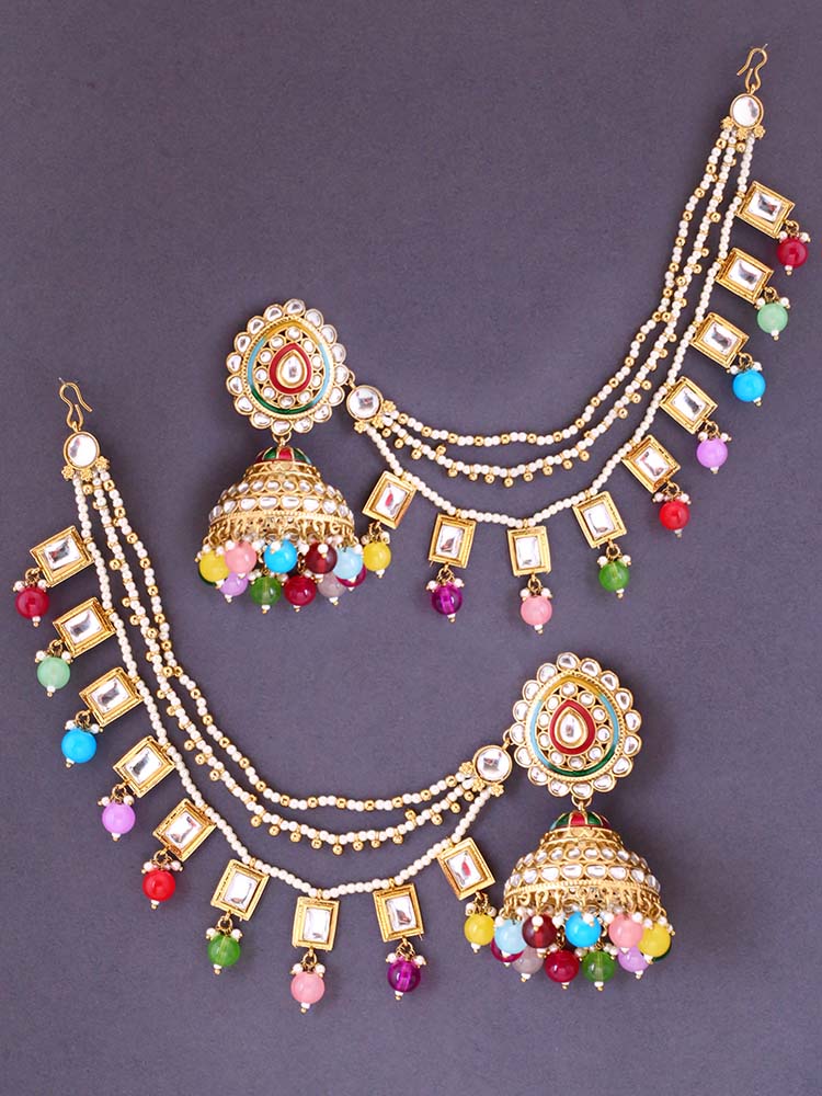 Multicolor Shivakshi Sahara Jhumkis