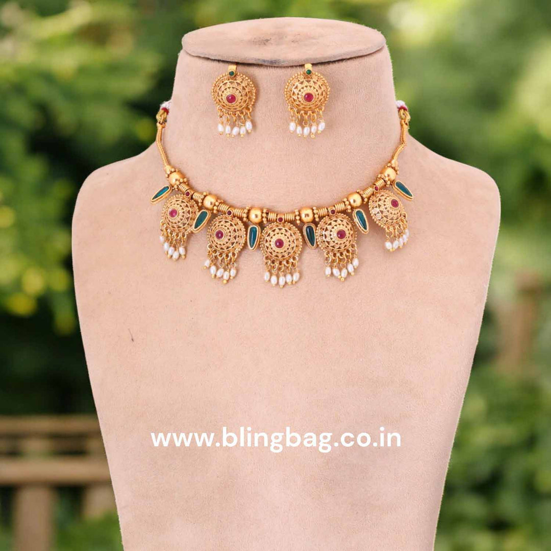 Multicolor Shivya Antique Jewellery Set-New Arrival