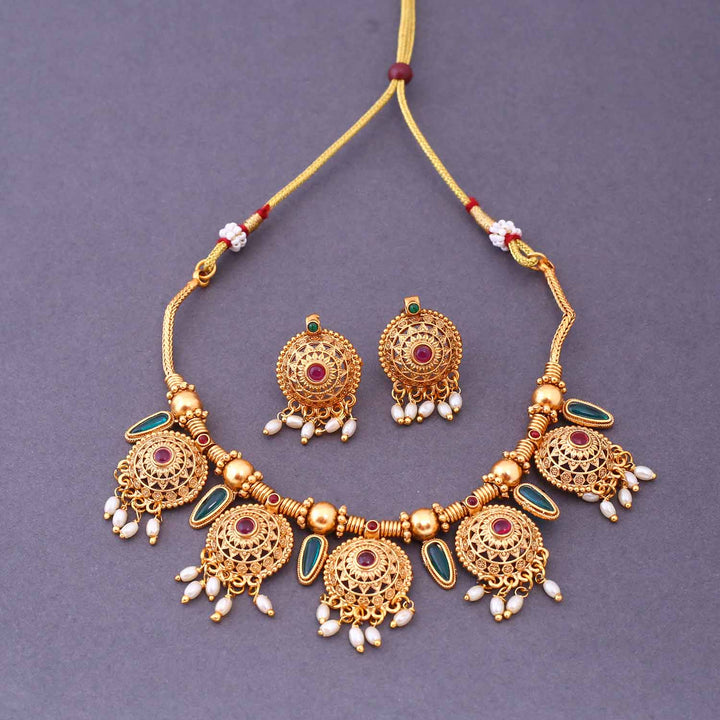 Multicolor Shivya Antique Jewellery Set-New Arrival
