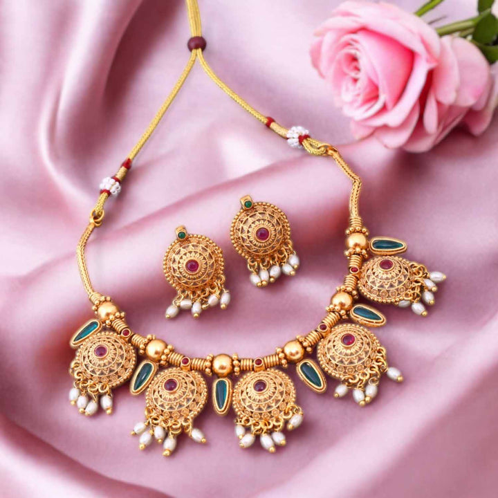 Multicolor Shivya Antique Jewellery Set-New Arrival