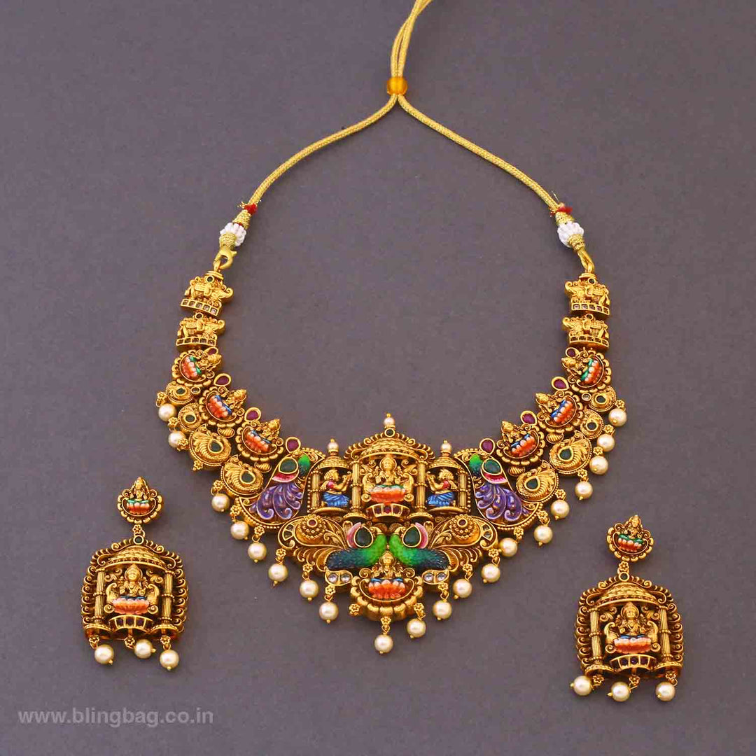Multicolor Shridevi Temple Jewellery Set- New Arrivals