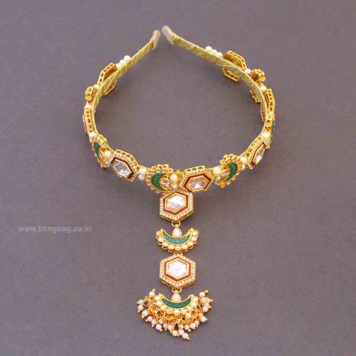 Multicolor Shrigree Hairband With Tikka