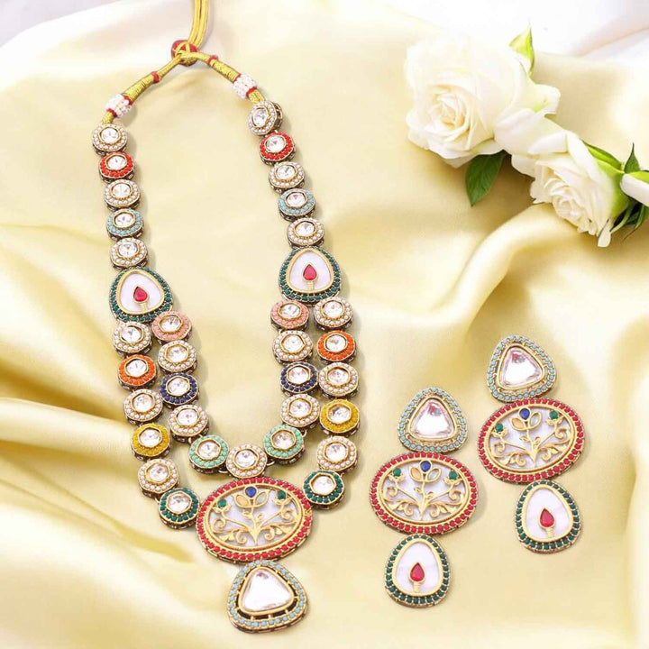 Multicolor Shrina Kundan Jewellery Set