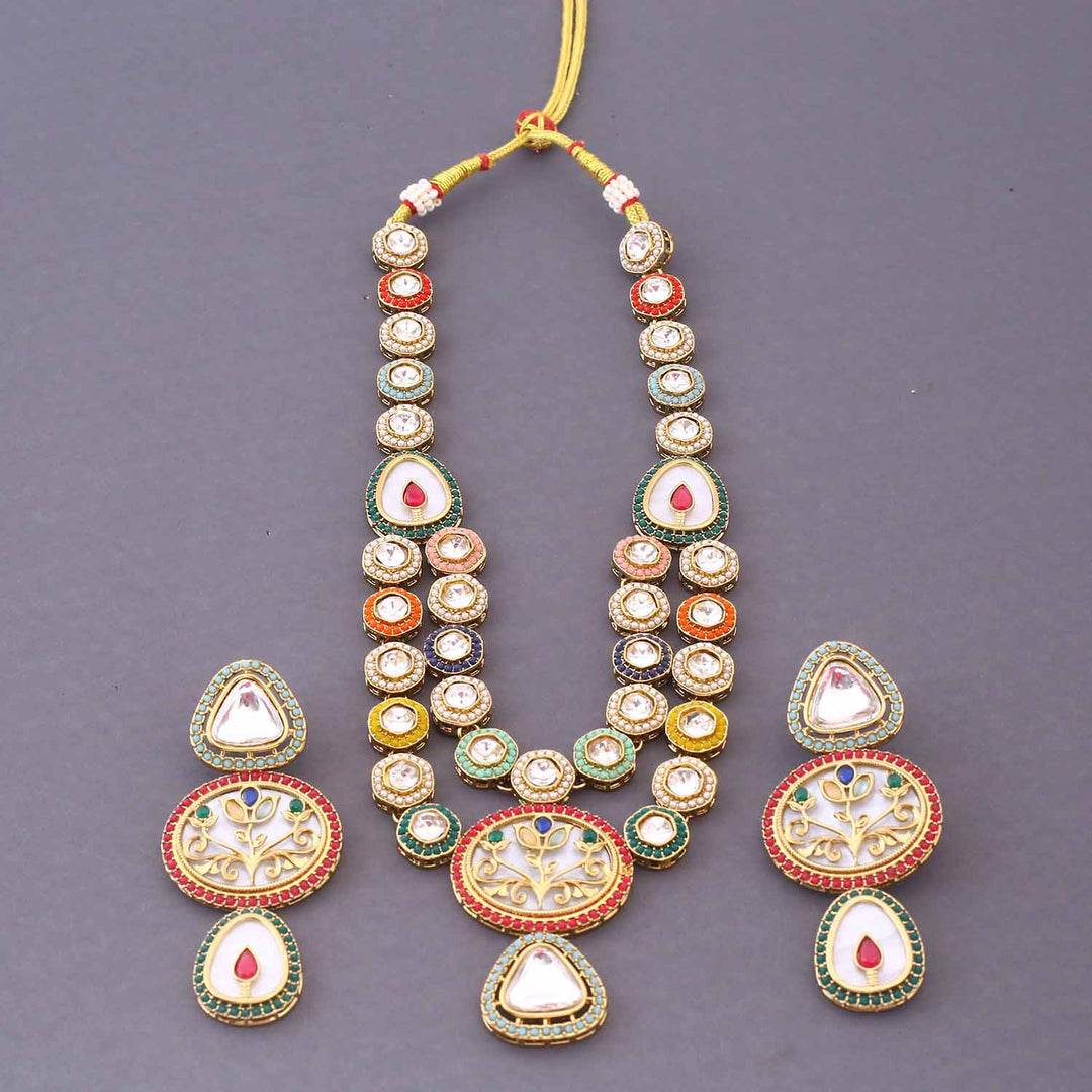 Multicolor Shrina Kundan Jewellery Set